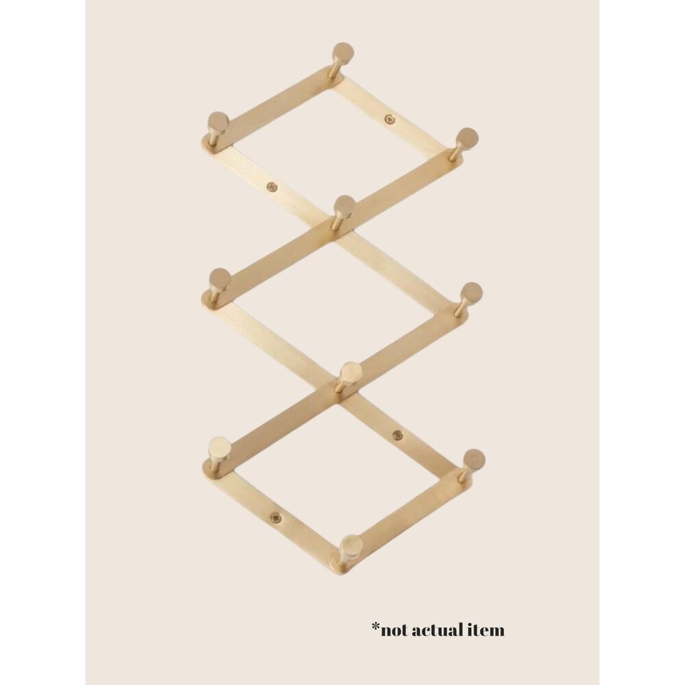 🪗 BRIGHTROOM TARGET VINTAGE STYLE ACCORDION RACK BRASS FINISH TEN HOOK